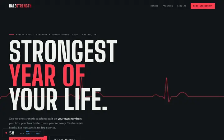 Home page of the Hale Strength concept