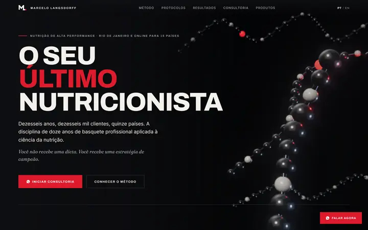 Home page of the Marcelo Langsdorff nutrition site